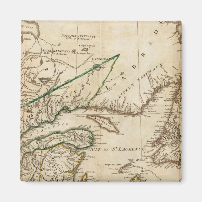 Imã Mapa Geral das Colônias Britânicas Nortes (Frente)