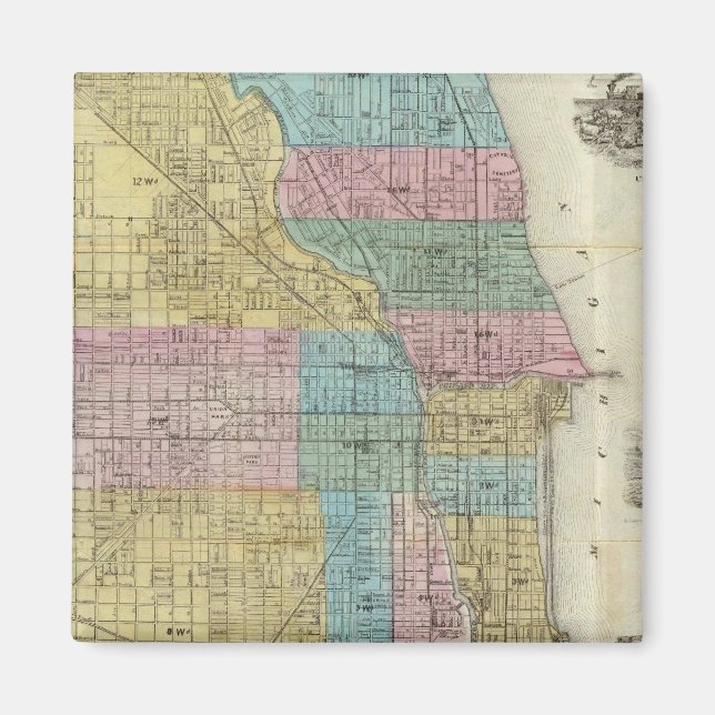 Imã Mapa guia de Chicago (Frente)
