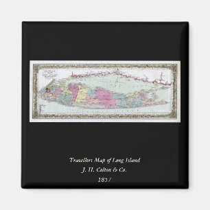 Imã Mapa histórico de viajantes de Long Island entre 1