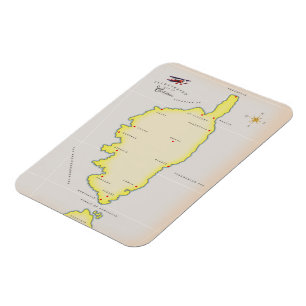 Ímã Mapa ilustrado da Córsega