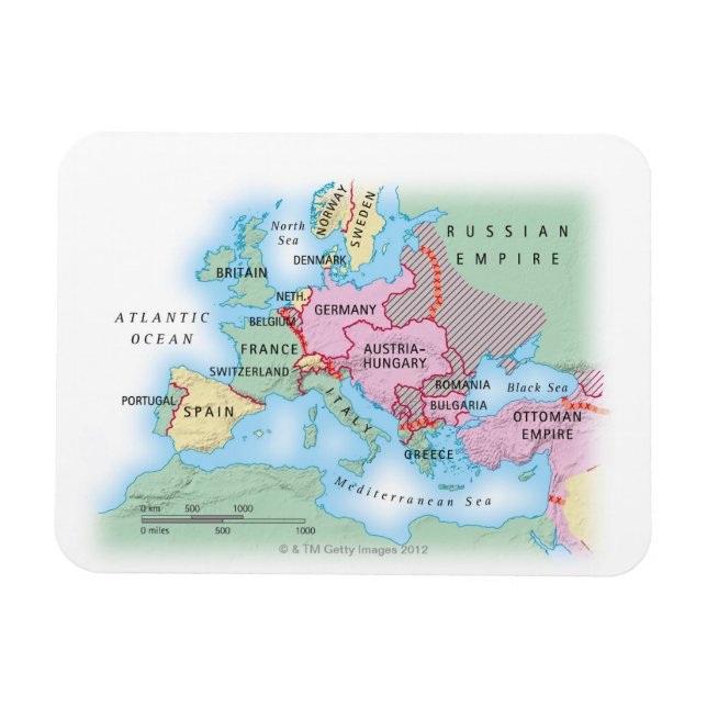 Ímã Mapa Ilustrado da Europa (Horizontal)