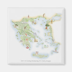 Imã Mapa ilustrado da piscina antiga