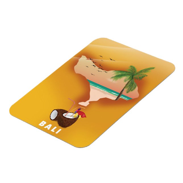 Ímã Mapa ilustrado de Bali (Left Side)