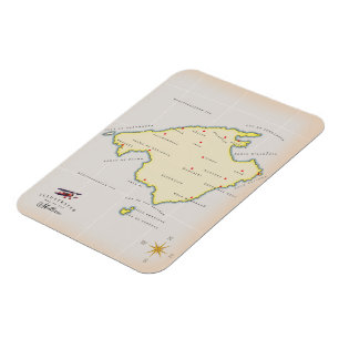 Ímã Mapa ilustrado de Mallorca