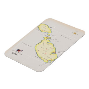 Ímã Mapa ilustrado de Malta