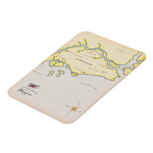 Ímã Mapa ilustrado de Singapura