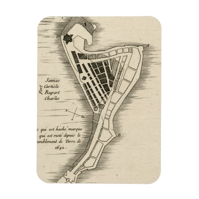 ÍMÃ MAPA: JAMAICA, 1755 (Vertical)
