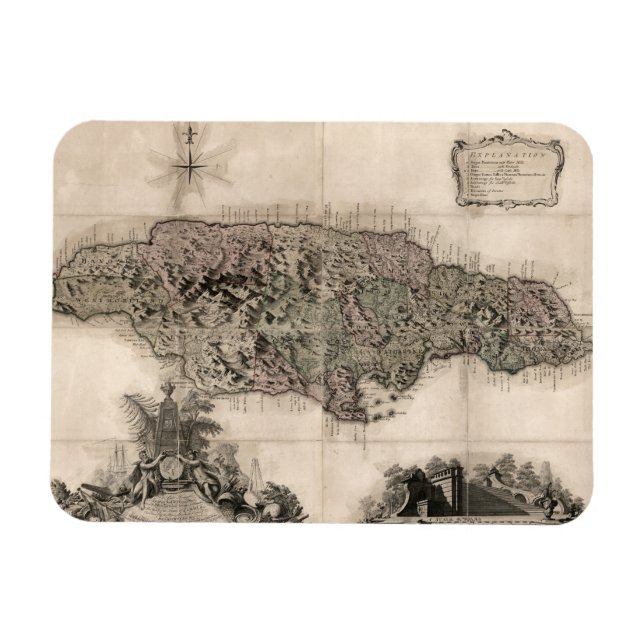 ÍMÃ MAPA: JAMAICA, 1763 (Horizontal)
