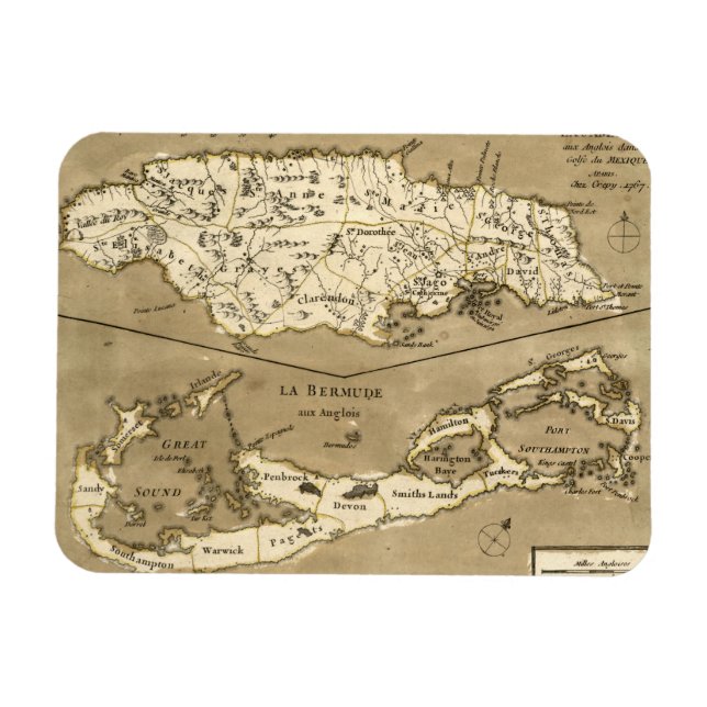 ÍMÃ MAPA: JAMAICA, 1767 (Horizontal)