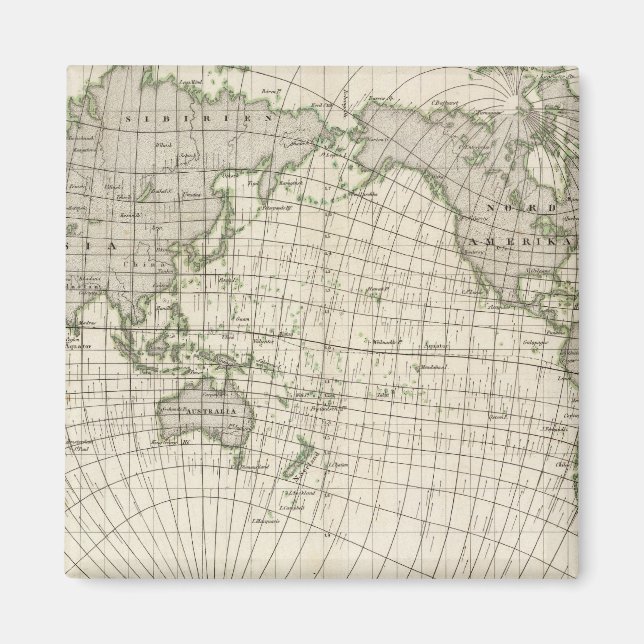 Imã Mapa magnético do mundo (Frente)