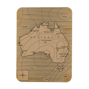 Ímã Mapa meteorológico antigo da Austrália