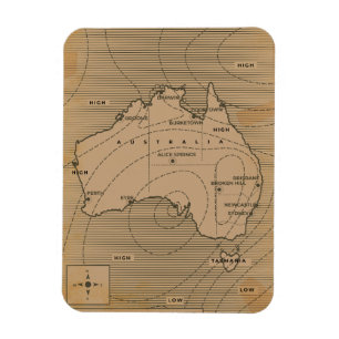 Ímã Mapa meteorológico da Austrália