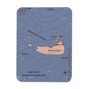 Ímã Mapa meteorológico de Nantucket EUA