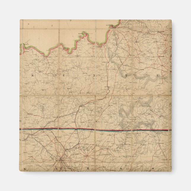 Imã Mapa Militar dos Estados do Kentucky (Frente)