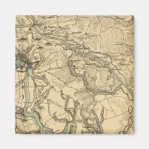 Imã Mapa Militar Hughes de Richmond e Petersburgo