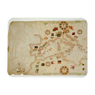Ímã Mapa Miniatura Náutico do Mediterrâneo Central