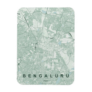 Ímã Mapa Minimalista da Cidade de Bengaluru Índia