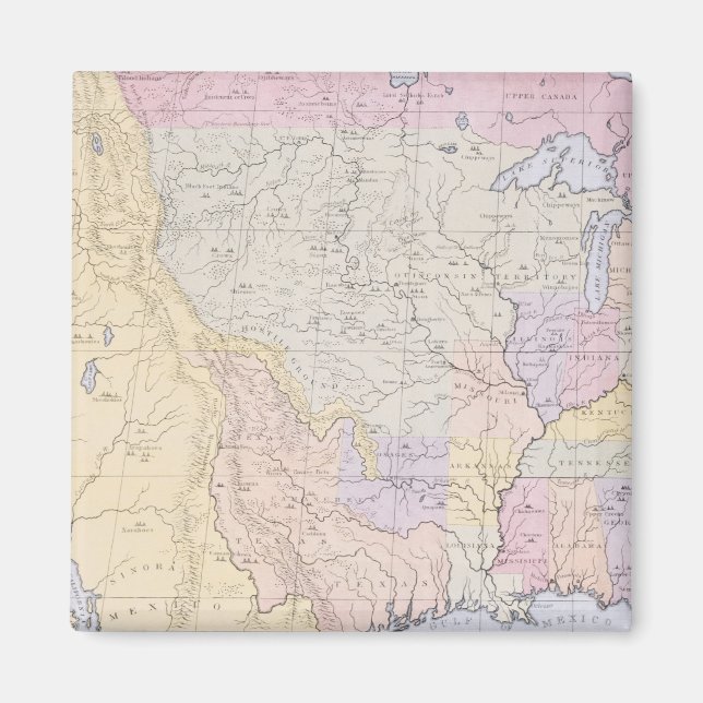 Imã Mapa mostrando as localidades das tribos indígenas (Frente)