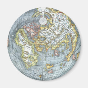Imã Mapa Mundial Antigo em Forma de Coração Peter Apia