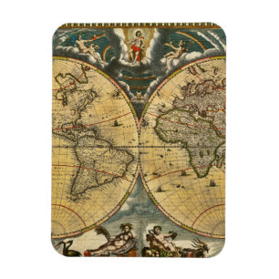 Ímã Mapa Mundial Antiquado Sofrendo Distúrbio #2