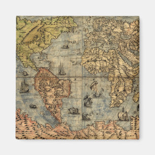 Imã Mapa Mundial Atlas Histórico Vintage