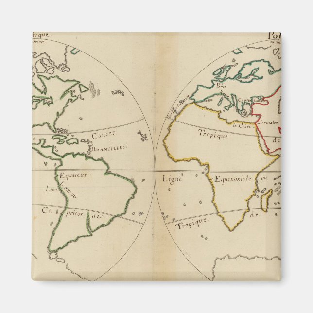 Imã Mapa Mundial com Trópicos (Frente)