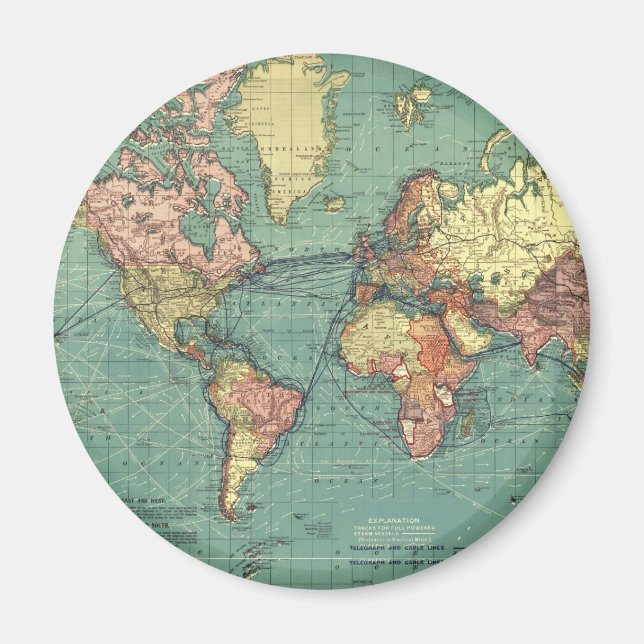 Imã Mapa mundial de 1919 (Frente)