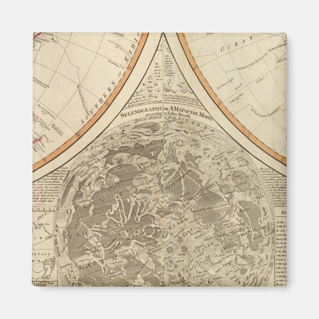 Imã Mapa mundial do hemisfério sul (Frente)