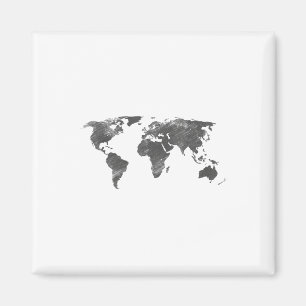 Imã Mapa Mundial Em Cinzas, O Mundo Mapas _1