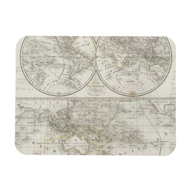 Ímã Mapa Mundial em Dois Hemisférios (Horizontal)