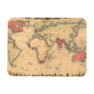 Ímã Mapa mundial mostrando Império Britânico