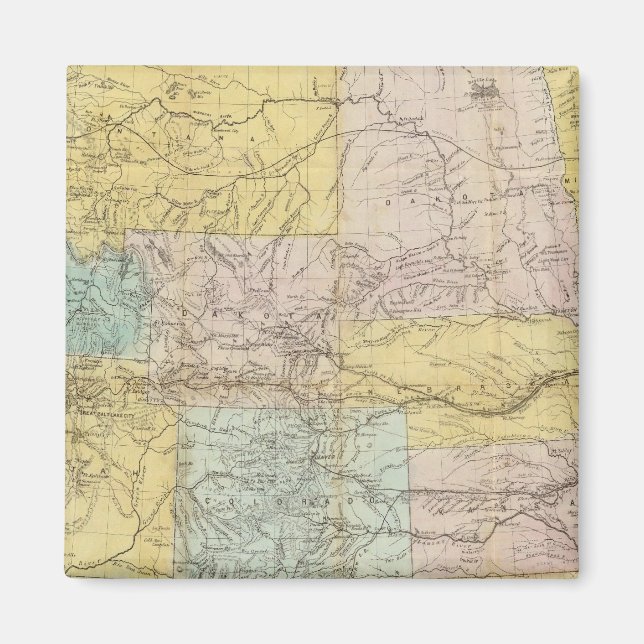 Imã Mapa Nacional Do Território Dos Estados Unidos (Frente)