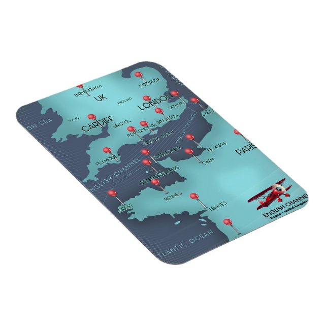 Ímã Mapa Náutico do Canal da Mancha (Lado Direito)