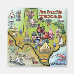 Imã Mapa novo de Braunfels TEXAS