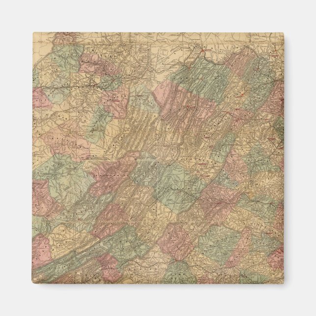 Imã Mapa oficial da Lloyd's do Estado da Virgínia (Frente)