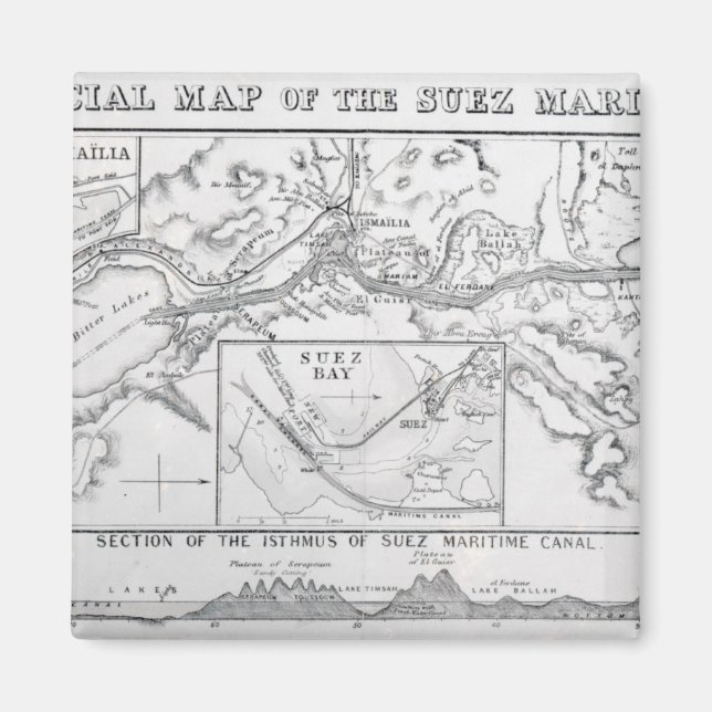 Imã Mapa Oficial do Canal Marítimo de Suez do Wyld (Frente)