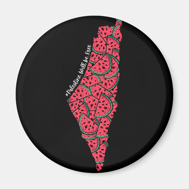 Imã Mapa Palestino cheio de Melancias | Palestina livr (Frente)
