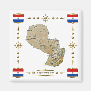 Imã Mapa paraguaio + ímã dos sinalizadores