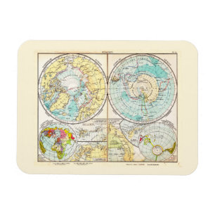 Ímã Mapa Polar de Língua Alemã