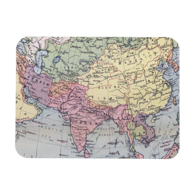 Ímã Mapa político | Ásia (Horizontal)