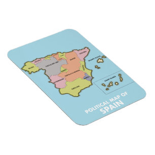 Ímã Mapa político da Espanha.