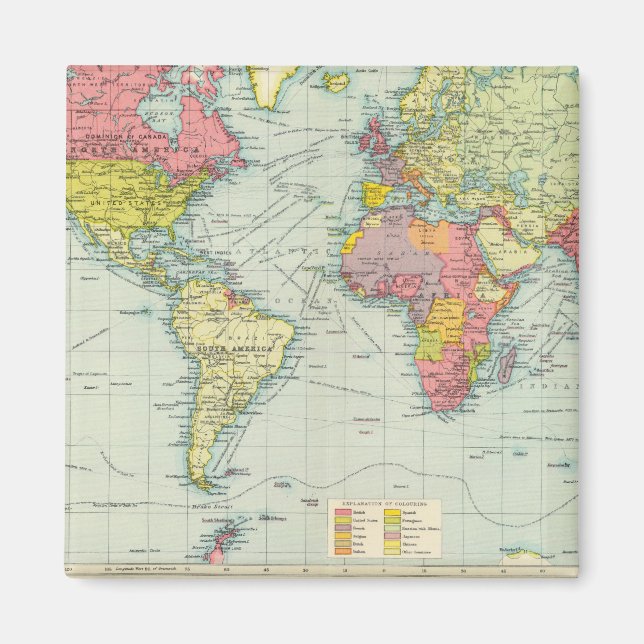 Imã Mapa político mundial (Frente)