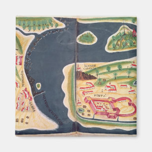 Imã Mapa português da exploração de Mombassa