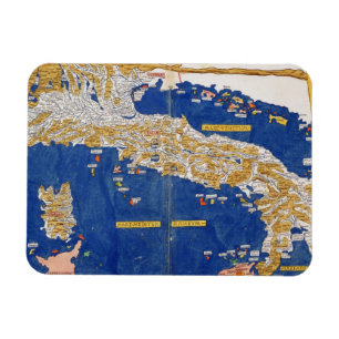 Ímã Mapa Ptolemaic de Italia, 1482 (litho colorido)
