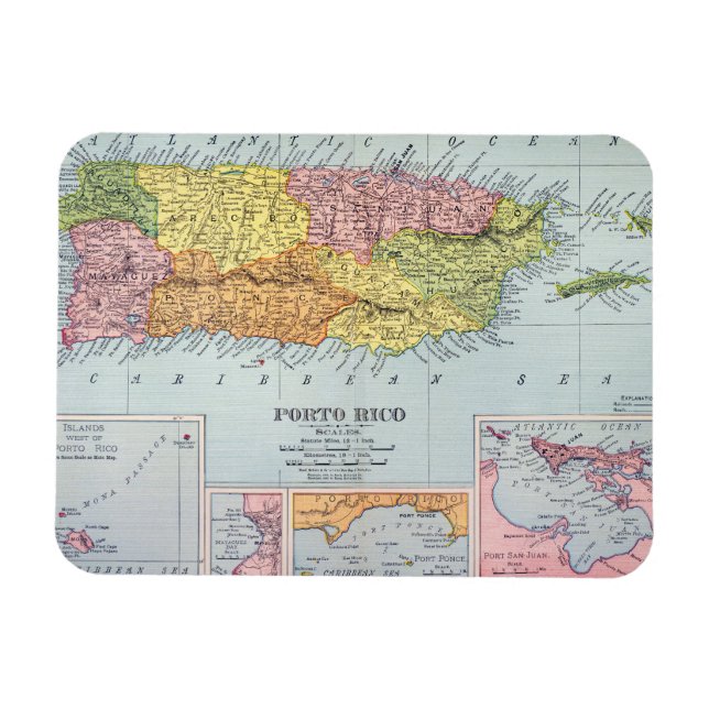 ÍMÃ MAPA: PUERTO RICO, 1900 (Horizontal)