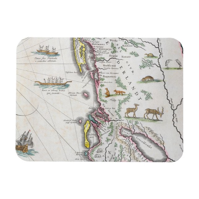 Ímã Mapa retratando a Costa Leste (Horizontal)