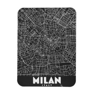Ímã Mapa Retro de Milão Itália