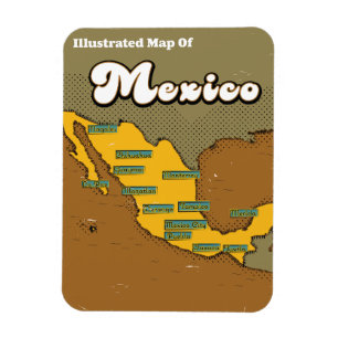 Ímã Mapa retrô do México