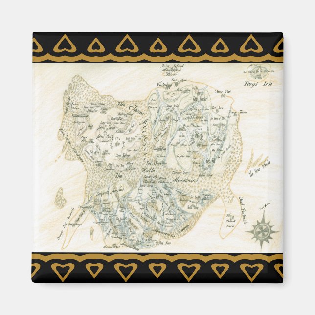 Imã Mapa rotulado de Trino (Frente)