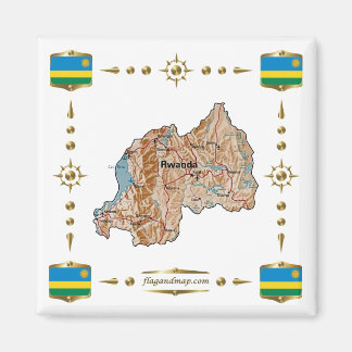 Imã Mapa Ruanda + Íman de sinalizadores